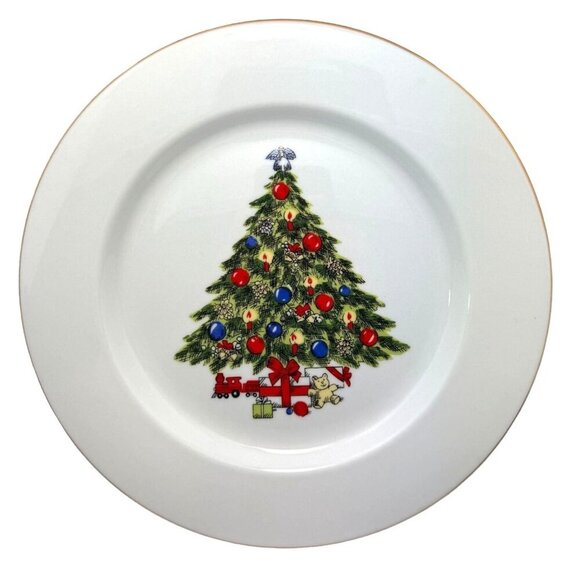 Sea Gull Fine‎ China SGU1 Christmas Tree Dinner Plate Gold Rim 10.5" Jian Shiang - Picture 4 of 5
